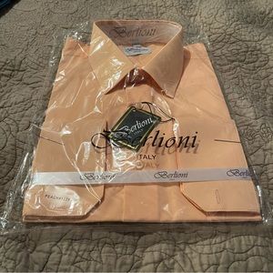 Berlioni Dress Shirt. Size 16/16.5, 34/35. Peach Color. Long Sleeve.